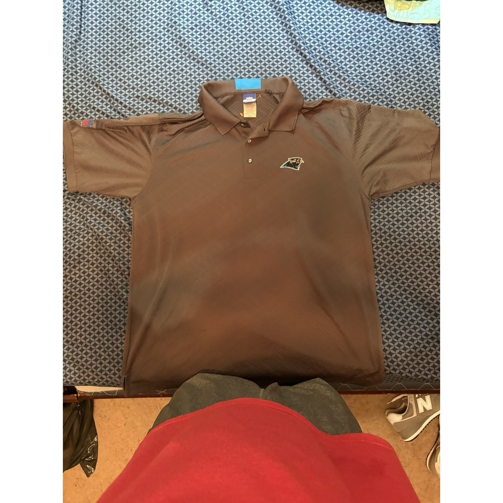 VTG Panthers Reebok Polo Men's XL Gray Carolina NFL